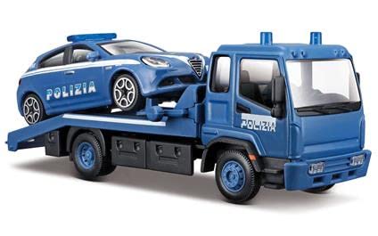 Goliath Bburago Modellwagen Polizei mit Alfa Romeo Giulietta Polizei 1:43 Flatbed Tow Truck von Goliath Toys