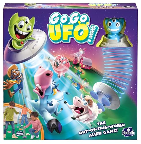 Goliath Go Go UFO, Gesellschaftsspiele ab 6 Jahren, Familienspiel für 2 bis 6 Personen, Interaktives Geschicklichkeitsspiel mit Bewegung und Spaß, DASS die Feinmotorik Fördert von Goliath Toys