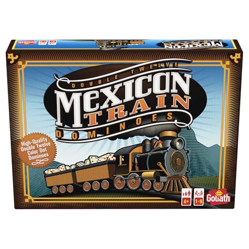 Goliath Mexican Train, Domino Spiel ab 6 Jahren, Brettspiel für 1 – 8 Spieler, Gesellschaftsspiel mit Dominosteinen von Goliath Toys