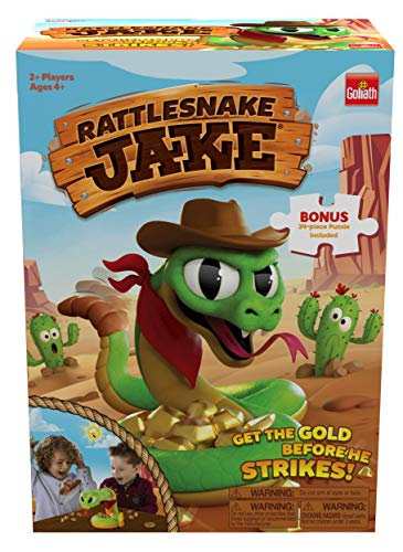 Goliath Rasselschlange Jake – Get The Gold Before He Strikes! Spiel – Enthält ein lustiges buntes 24-teiliges Puzzle von Goliath Toys