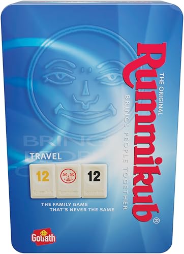 Goliath Rummikub Original Metallbox, Reise-Edition, Brettspiel für Kinder ab 6 Jahren, strategisches Spiel für die ganze Familie, Brettspiele für 4 Spieler von Goliath Toys