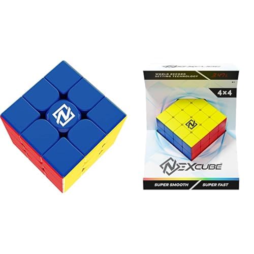 Goliath – Set mit 2 Spielen: Nexcube 3x3 + 4x4 – Denksportspiel – Geschwindigkeits- und Reflexionsspiel – einfache Drehung – SpeedCube – lustige Familienherausforderung – ab 8 Jahren von Goliath Toys