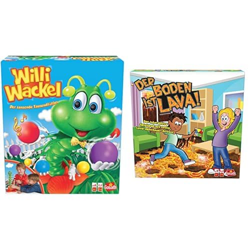 Goliath Toys Set mit 2 Spielen: WILLI WACKEL + Lava – Brett-, Action-, Geschicklichkeits- und Geschwindigkeitsspiele für Kinder – Neues Spieleset – Spielen mit Familie oder Freunden – 2+ Spieler – 4+ von Goliath Toys