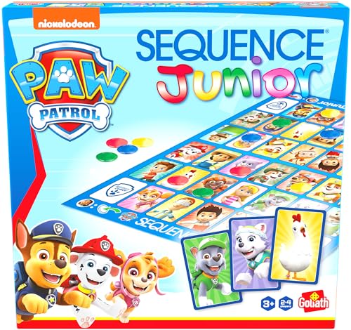 Sequence Junior Paw Patrol, Brettspiel ab 3 Jahren, Gesellschaftsspiele für die ganze Familien, Paw Patrol Spielzeug für 2 – 4 Kinder von Goliath Toys