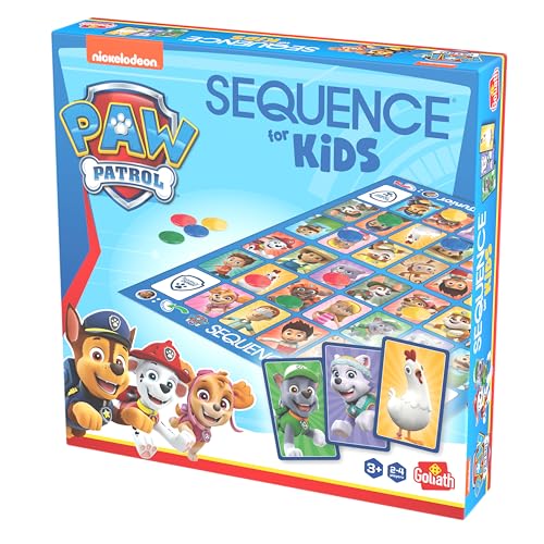 Sequence Junior Paw Patrol, Brettspiel ab 3 Jahren, Gesellschaftsspiele für die ganze Familien, Paw Patrol Spielzeug für 2 – 4 Kinder von Goliath Toys