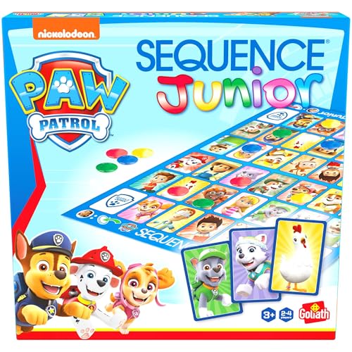 Sequence Junior Paw Patrol, Brettspiel ab 3 Jahren, Gesellschaftsspiele für die ganze Familien, Paw Patrol Spielzeug für 2 – 4 Kinder von Goliath Toys