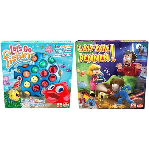 Set mit 2 Spielen: LET'S GO FISHIN + Lass Papa Pennen – Brett-, Action-, Geschicklichkeits- und Geschwindigkeitsspiele für Kinder – Neues Spieleset – Spielen mit Familie oder Freunden – 2+ Spieler –4+ von Goliath Toys