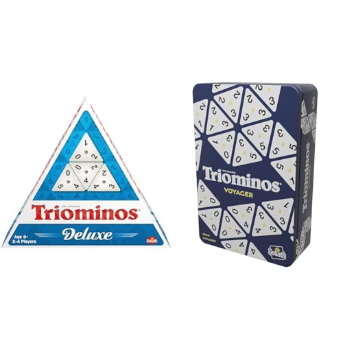 Triominos Deluxe, Brettspiele ab 6 Jahren, Familienspiel und Gesellschaftsspiele für 2 bis 4 Spieler & Original Tour Edition, Reisespiele ab 6 Jahren, Gesellschaftsspiele für 2 bis 4 Spieler von Goliath Toys