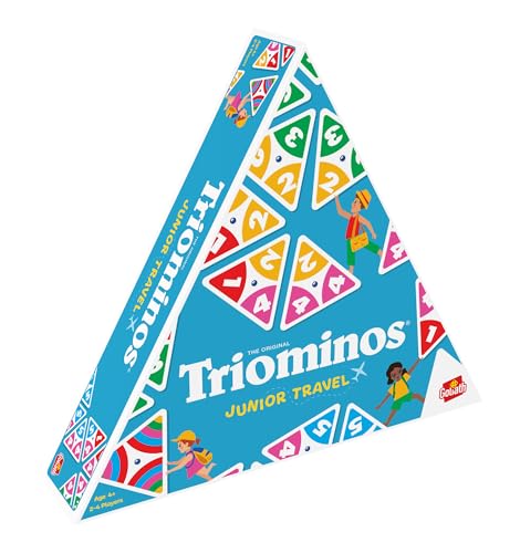 Triominos Junior Travel, Domino Spiel, Pädagogisches Spiel für Kinder ab 4 Jahren, 2 bis 4 Spieler, Domino mit 3 Seiten, Farben, Zahlen und Rechenlernen, 20 Minuten von Goliath