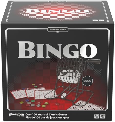 Goliath - Bingo, Brettspiel für Erwachsene und Kinder ab 6 Jahren, mit luxuriöser Bingo Mühle aus Metall und nummerierten Bingo Kugeln, inkl. Karten und Chips, Glücksspiel für 3 oder mehr Spieler Goliath - Bingo, Brettspiel für Erwachsene und Kinder ab 6 Jahren, mit luxuriöser Bingo Mühle aus Metall und nummerierten Bingo Kugeln, inkl. Karten und Chips, Glücksspiel für 3 oder mehr Spieler von Goliath