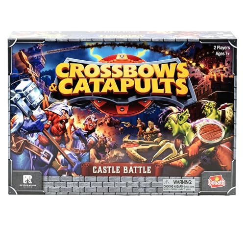 Goliath Crossbows & Catapults, Strategisches Brettspiel für Kinder ab 7 Jahren, Katapult gegen Burg, Spiel für 2 Spieler, durchschnittliche Spieldauer von 20 bis 30 Minuten Goliath Crossbows & Catapults, Strategisches Brettspiel für Kinder ab 7 Jahren, Katapult gegen Burg, Spiel für 2 Spieler, durchschnittliche Spieldauer von 20 bis 30 Minuten von Goliath