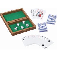 Goki 56308 - Spielkartenbox mit 5 Würfel und 2 Kartendecks á 54 Karten von Gollnest & Kiesel KG