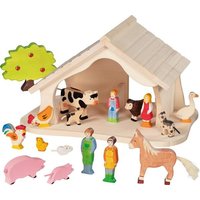 Goki 80612 - Krippe/Puppenhaus, Holz natur, montiert von Gollnest & Kiesel KG