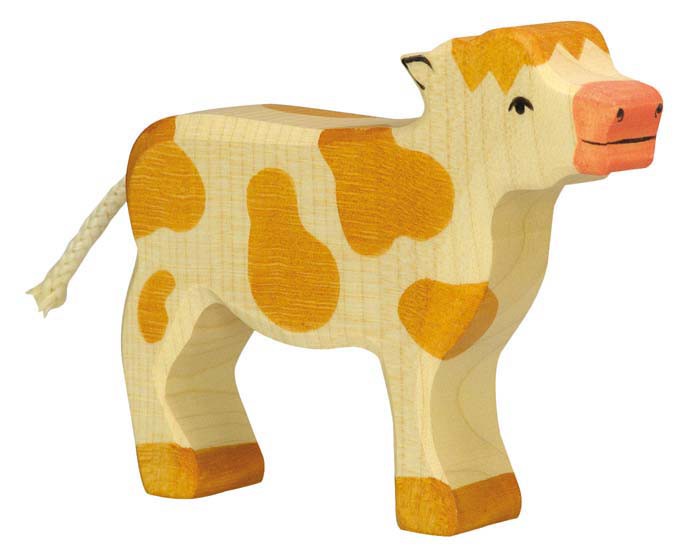 Holztiger Holzfigur Kalb braun von Gollnest & Kiesel KG