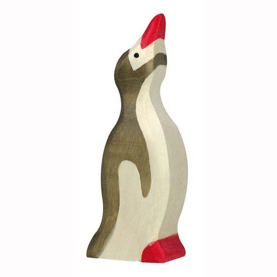 Holztiger Holzfigur Pinguin, klein Kopf hoch von Gollnest & Kiesel KG