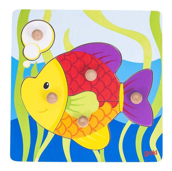 Goki Steckpuzzle klein mit Hintergrund PD2 - Fisch von Gollnest & Kiesel