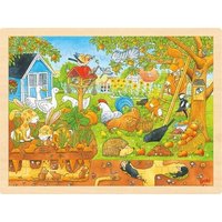 Goki 57743 - Einlegepuzzle Unser Garten über und unter der Erde von Gollnest & Kiesel KG