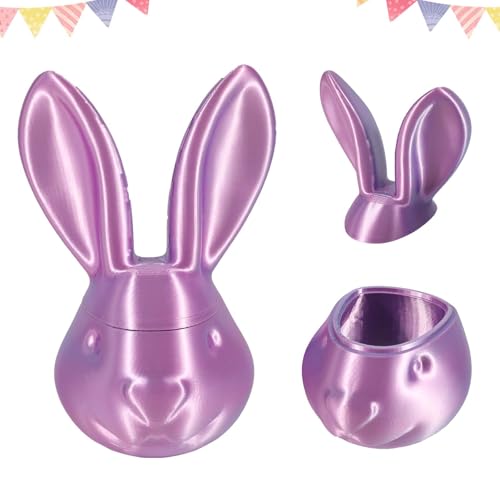 Goloxou 3D Gedruckte Osterhasenohren Eier 3D Gedruckte Tiere Hase als Ostergeschenk Heim und Bürodekoration (Purple) von Goloxou