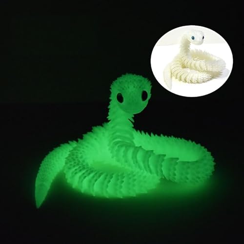 Goloxou 23.6 inch 3D Schlange 3D Gedruckte Schlangen Spielzeug Tiere Flexibles Snake Bewegliches Gelenk Schlangenzappeln für Entpacken von Goloxou