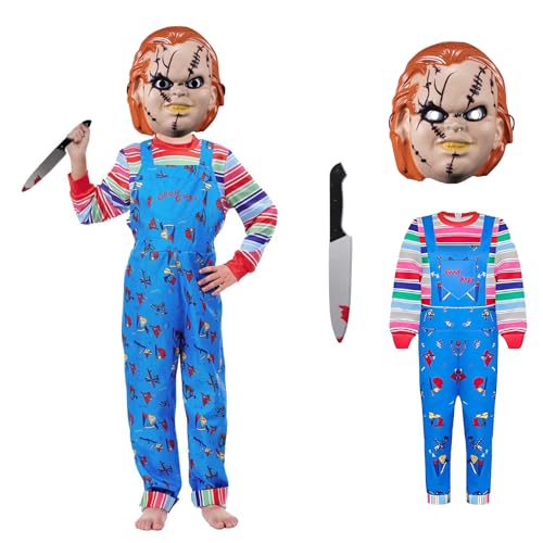 Goloxou Chucky Kostüm Chucky Maske Jumpsuit für Erwachsene Halloween Karneval Cosplay (L) von Goloxou