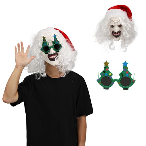 Goloxou Clown Art the Clown Mask Maske Silikon Realistische Horror Maske Terrifier Maske für Erwachsene Halloween Weihnachten Party Verkleiden (A) von Goloxou