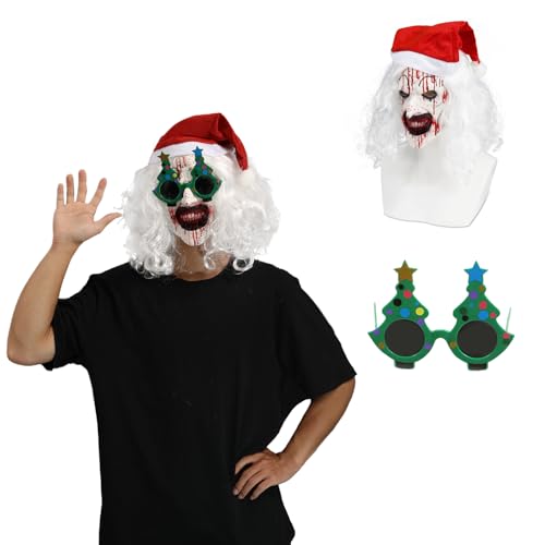 Goloxou Clown Art the Clown Mask Maske Silikon Realistische Horror Maske Terrifier Maske für Erwachsene Halloween Weihnachten Party Verkleiden (B) von Goloxou