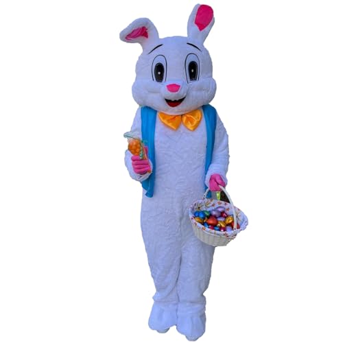 Goloxou Osterhasen Kostüm Hasenkostüm Erwachsene Hasenanzug Kaninchen Maskottchen Kostüm für Erwachsene Halloween Partykleid von Goloxou