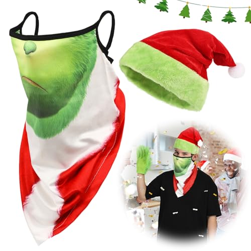 Goloxou Weihnachtsmütze Weihnachtselfenhüte für Erwachsene Lustige Gestreifte Weihnachtsmannmütze für Weihnachtsparty Verkleidung (2PcsGN) von Goloxou