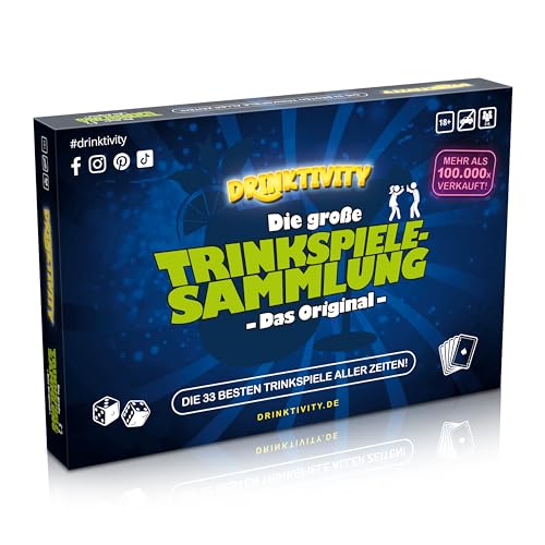 DRINKTIVTY – Die große Partyspielsammlung für Erwachsene | Für 2-10 Spieler | Die 33 besten Partyspiele in Einer Box WG- und Hauspartys, Feiern und Silvester | Inklusive Dri von Gomazing