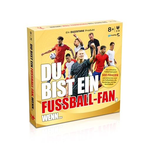 Das große Fußball Weltstars Quizspiel für 2-8 Spieler - 500 Fragen & Antworten zur Bundesliga + Weltfußball - Alter ab 8 Jahren - Deutsch - Quiz - Quizstars - Brettspiel - Du bist ein Fußball-Fan wenn Das große Fußball Weltstars Quizspiel für 2-8 Spieler - 500 Fragen & Antworten zur Bundesliga + Weltfußball - Alter ab 8 Jahren - Deutsch - Quiz - Quizstars - Brettspiel - Du bist ein Fußball-Fan wenn von Gomazing