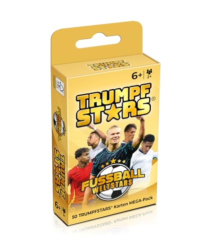 Gomazing TRUMPFSTARS Fußball Weltstars - 50 Karten mit 50 Weltstars - Cooles Design - Kartenspiel für 2-8 Spieler - Alter 6+ - Fußballkarten - Deutsch von Gomazing