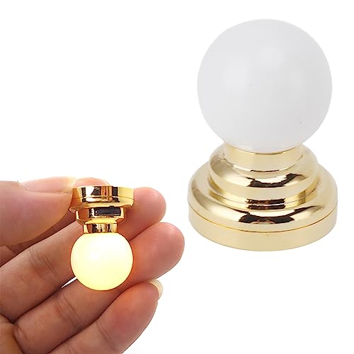 1:12 Miniatur Puppenhaus Deckenleuchte runde LED -Lampe Deckenlampe Exquisite warme weiße Puppenhaus Beleuchtung Puppenhaus Möbel Puppenhaus Zubehör Schlafzimmer Wohnzimmer von Gonetre