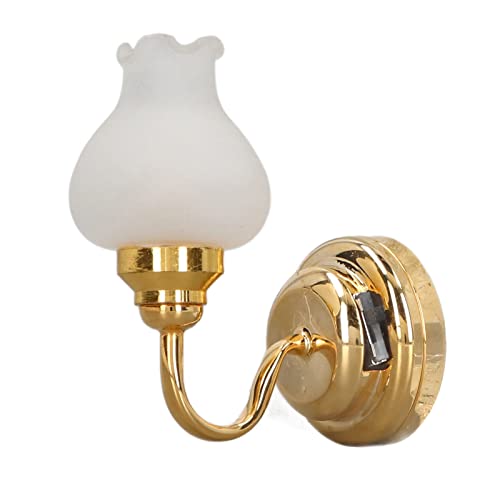 1:12 Miniatur Puppenhaus Wandlampe mit Batterie, Fariy Blumen Wandleuchte, Puppenhaus Lampe, Puppenhaus Zubehör, Mini LED Licht, Wichtel Zubehör Miniatur Puppenhaus Lampe von Gonetre