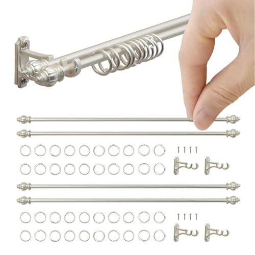 1:12 Puppenhaus-Gardinenstangen, Puppenhausmöbel, 2-lagige Simulations-Gardinenstange aus Legierung für Puppenhausfenster, Schlafzimmer Zubehör Wohnzimmer Zubehör von Gonetre