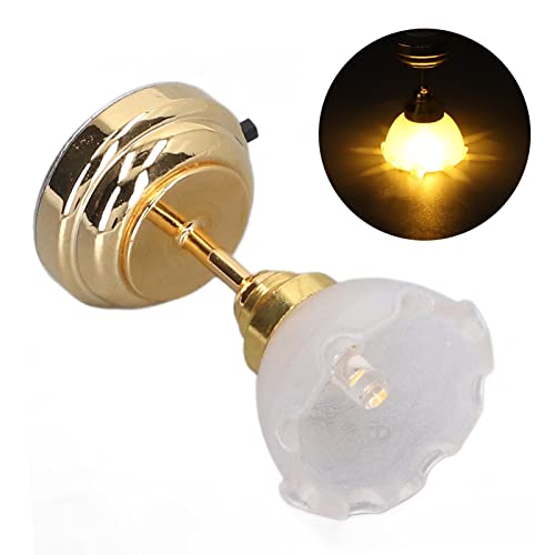 1:12 Puppenhaus Kuppel LED Licht Mit Batterie, Deckenlampe Puppenmöbel Beleuchtung Mini LED Licht Miniatur Puppenhaus Lampe Dekoration Puppenhaus Modelle Puppenhaus Dekorationen von Gonetre