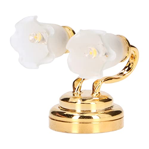 1:12 Puppenhaus Miniatur Wandlampe Lebendige Blumen Mini LED Licht Puppenhaus Beleuchtung LED Lampe Modell Spielzeug mit Schalterknopf für Puppenhaus Dekoration von Gonetre