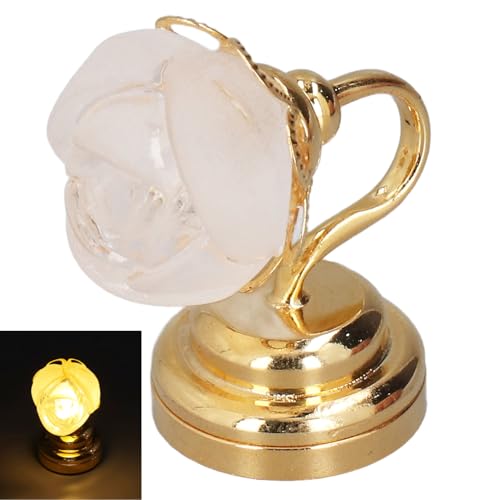 1:12 Puppenhaus Wandlampe mit Batterie, Niedliche Rosa LED Licht Wandleuchte Puppenhaus Zubehör Wichtel Zubehör Mini LED Licht Miniatur Puppenhaus Lampe Dekoration, Puppenhaus von Gonetre