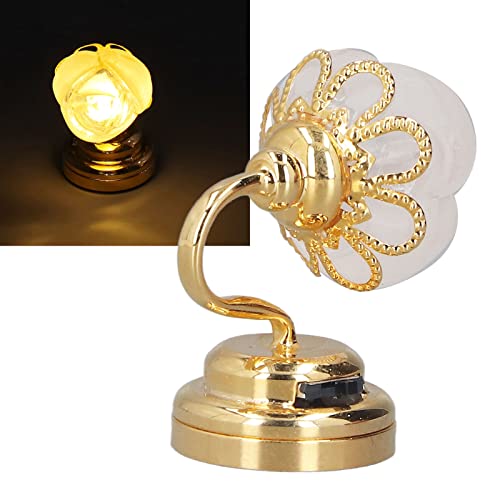 1:12 Puppenhaus Wandlampe mit Batterie, Niedliche Rosa LED Licht Wandleuchte Puppenhaus Zubehör Wichtel Zubehör Mini LED Licht Miniatur Puppenhaus Lampe Dekoration, Puppenhaus von Gonetre