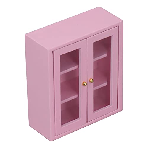 1:12 Puppenhaus-Wandschrank, Holz, Miniatur-Küchenschrank, Möbel, Dekoration, Niedlich, Exquisites Handwerk, Birke (Rosa) von Gonetre