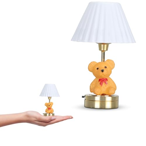 1:12 Puppenhaus Zubehör Bär Tischlampe Puppenstuben Lampen Mit Batterie, Miniatur Puppenhaus Led Lampe Puppenhaus Möbel Dollhouse Zubehör Niedliche Schlafzimmer Wohnzimmer Tischdek von Gonetre