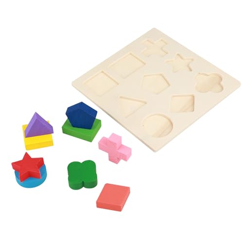 Geometrisches Bauspielzeug-Set aus Holz, Pädagogisches Puzzle, Frühes Lernwerkzeug (EIN Teil) von Gonetre