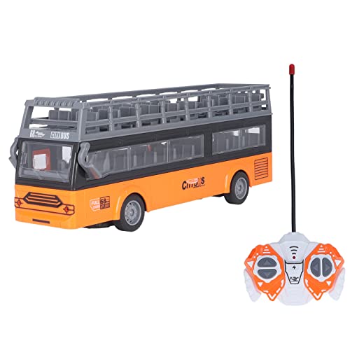 Gonetre Ferngesteuerter Bus Spielzeug Kinder Akku RC Schulbus Sightseeing Bus Vorwärts Rückwärts Links Rechts Abbiegen 4 Kanäle Türen zum Öffnen Elektronische Spielfahrzeuge (QH204 9 von Gonetre