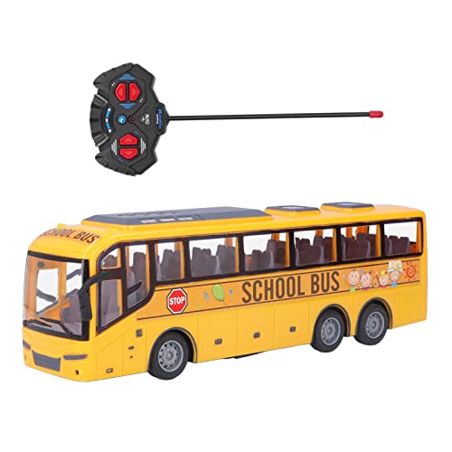 Gonetre Ferngesteuerter Bus Spielzeug Kinder Batterie RC Schulbus Vorwärts, Rückwärts, Links, Rechts Abbiegen, Cooles Auto Licht, Elektronische Spielfahrzeuge Simulation Bus Junge Mädchen von Gonetre