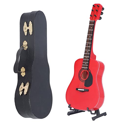 Gonetre Holzgitarrenmodell, Exquisite Details, Tragbare Miniaturgitarre mit Aufbewahrungsbox, Dekoration, Anwendbarer Heimschreibtisch von Gonetre