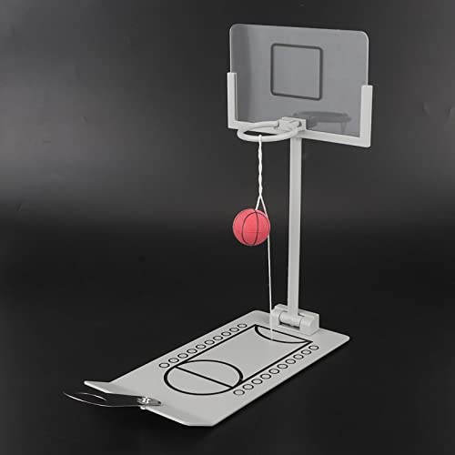 Gonetre Miniatur-Tisch-Basketballkorb mit Mini-Basketball, Metallkonstruktion, Basketball-Liebhaber, Reisespielzeug, Gummi, 20,5 X 9,5 X 24 cm von Gonetre