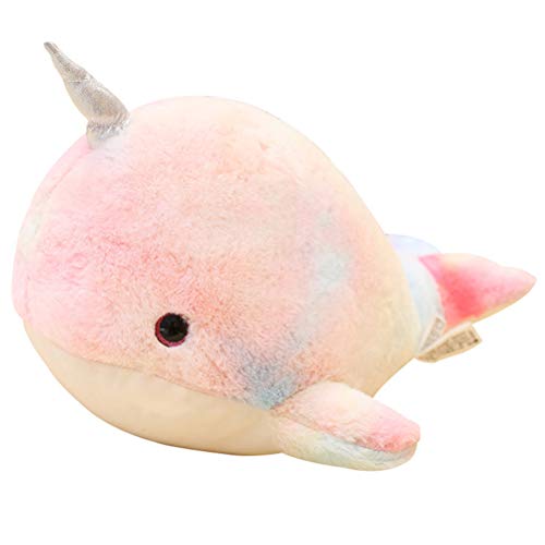 Gonetre Niedliches Buntes Narwal-Plüschtier, Weiches Walfisch-Puppenkissen, Stofftiere für und Mädchen, 28 cm (28 cm) von Gonetre