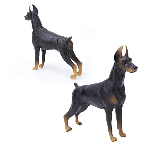 Gonetre Simulation Tier Modell Früherziehung Hund Statue Spielzeug Schwarz Dobermann für Schlafzimmer von Gonetre