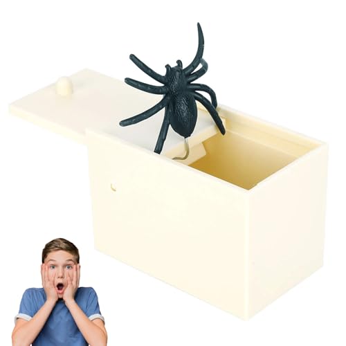 Gonetre Spinne In Box Spider Box Prank Spinne Streich-Box Scherzartikel für Kinder Erwachsene Party Favors Gifts, Aprilscherz Weihnachten Halloween Spinne von Gonetre