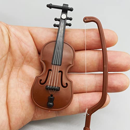 Gonetre Winzige Violine Plastik Miniature Puppenhaus Minivioline DIY-Musikinstrument Modell kinderspielzeug, kleine Violine Spielzeug für Puppenhauszubehör, Heimbüro vielseitige von Gonetre