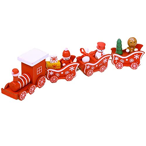 Kleiner Weihnachtszug Elektrisch für den Weihnachtsbaum, weihnachtsdeko, Schneemann, Santa Claus - mit Motor, Weihnachten Spielzeuggeschenk für Mädchen (Rot) von Gonetre